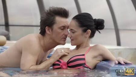 OLD4K. old Lover Nicely Penetrates Black-haired Chick from behind