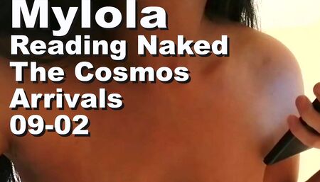 Mylola reading naked another chapter of The Cosmos Arrivals
