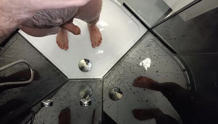 Hotel shower hairy guy