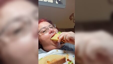 Ate a big meal homemade taco dinner