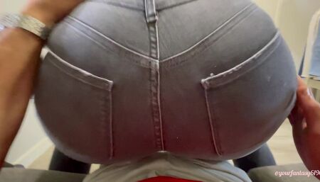 Lap farts in black jeans