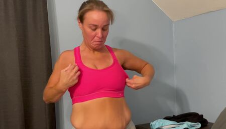 Ann Marie trying on 5 different bras