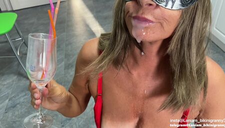 Stepmom swallow bukkake 4 days long load fetish