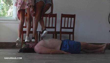 Olga and Natasa like to trample the slave wmv