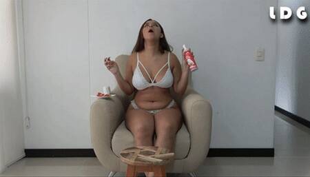 Footjob With Chantilly Cream And Strawberries