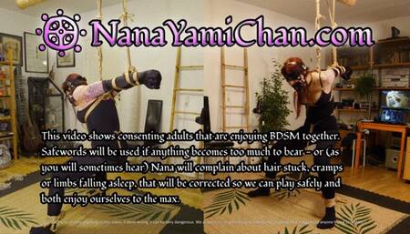 4k UHD: Girl in predicament: Strappado & crotch rope, spanked until she cannot stand