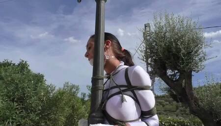 Bondage Walk Training - Super Sexy Mina Moreno - Hard Bondage Walk in a Public Park - Full Clip mp4 SD