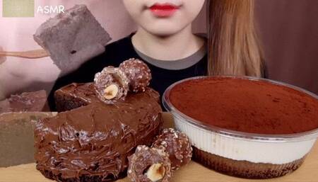 Asian Princess Yani ASMR Chocolate Feast Pt 1 Milk Chocolate LOVERS Food Porn Fetish Chewing Licks Noisy Swallowing Close-Up No Talking tight Red Lips