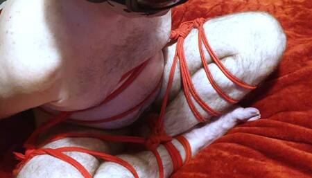 Man bound cross-legged naked and used 2