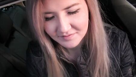 Slutty chick is sucking stranger's prick in public and gets shagged