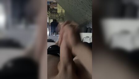 Horny teen jerking off