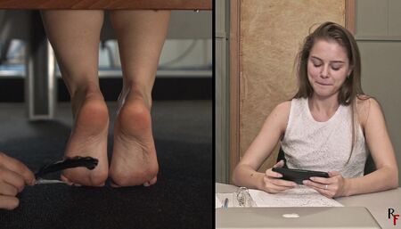 Leya's ticklish adventures, foot tickling, upper body tickling and foot licking