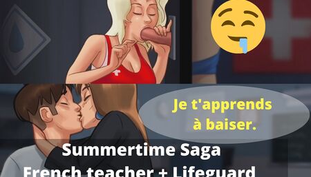 Two milfs in a day: gloryhole blowjob from blonde Pamela lifeguard and then French teacher seduces Boris in college after class