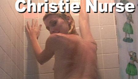 Christie Nurse naked shower masturbation
