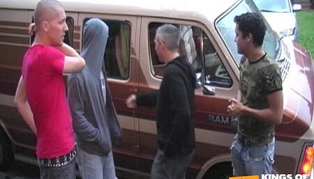 Two friends blow two guys who came to fix the van