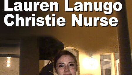 Lauren Lanugo & Christie Nurse Strip Spread Masturbate  GMDG2665