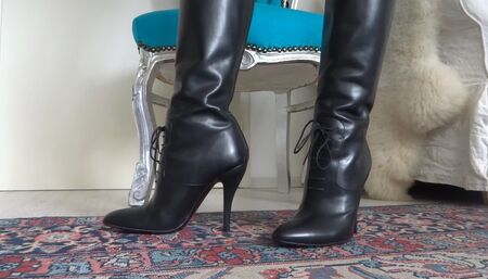 Leather riding boots with high heels Your exclusive pleasure