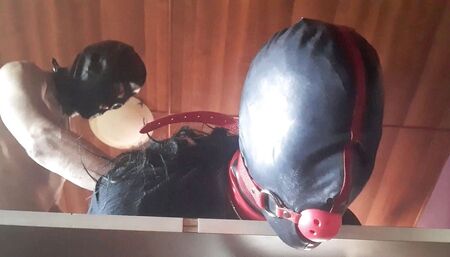 17 minutes of hogtied extreme blowjob and deepthroat with massive oral creampie