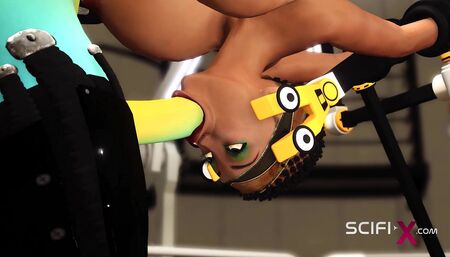 Fuck me hard. Sex with a sci-fi android in the lab