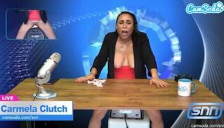 Hot MILF Pornstars Ride The Sex Machine LIVE on the Air