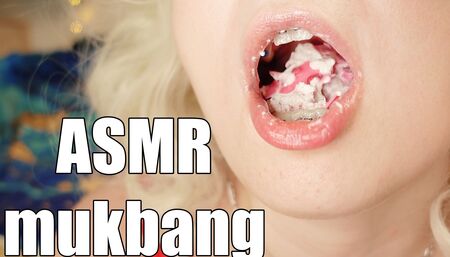 ASMR mukbang in braces, icecream eating  mouth fetish