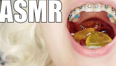 Braces fetish ASMR video mukbang