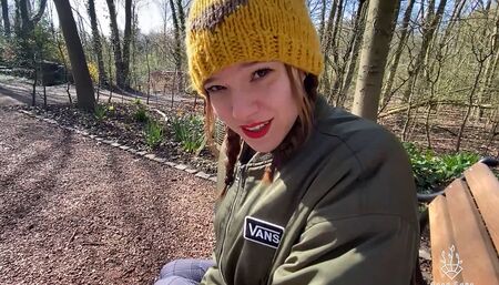 OUTDOOR FLIRT ! Stranger caught us !!