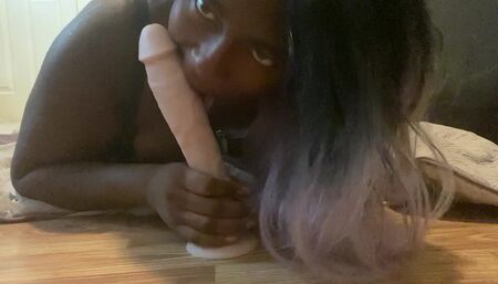 Blowing my 10.5 dildo