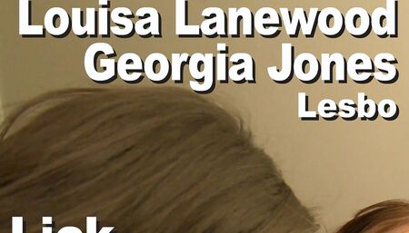 Georgia Jones & Louisa Lanewood lesbo lick pink dildo  GMBB31390