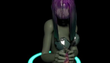 POV robot girl strip tease