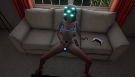 Girl masturbating In VR