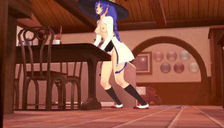 Roxy rubbing on the corner of the table | Mushoku Tensei Hentai