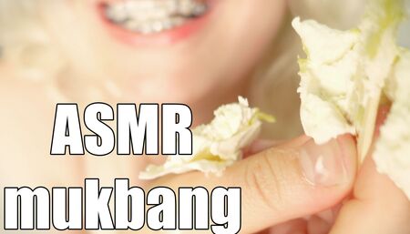 Braces fetish, eating in braces ASMR video