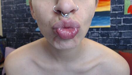 Big lipstick free lips