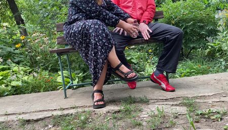 Hubby's curvy wife gets cum outdoors