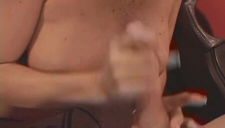 Hot busty blonde wife gives a handjob and titjob to her coworker's dick