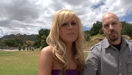 New blonde wife convinces pushover husband to watch her get fucked