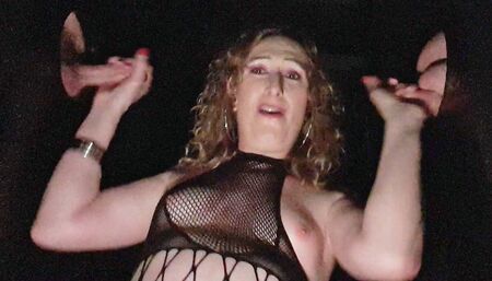 Lisa sucking two cocks in the Gloryhole at SheWorld