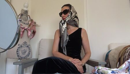 The art of elegantly wearing a satin scarf