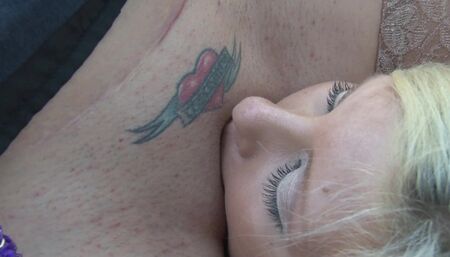 Naughty blonde lesbians eats pussy outside and gets hot