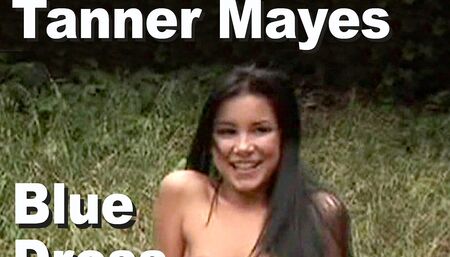 Tanner Mayes blue dress poolside piss