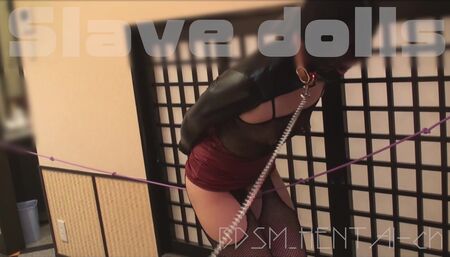 Oct 2022 ~ Fans only : Slavedoll Training : Tightrope walking with a crotch rope... Shaved pussy... The rope bites into the  ...