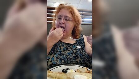 Blueberry Crepes and creme yummy