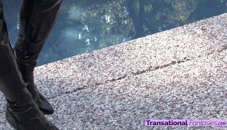 Beautiful sexy Brandy with boots and thick cock