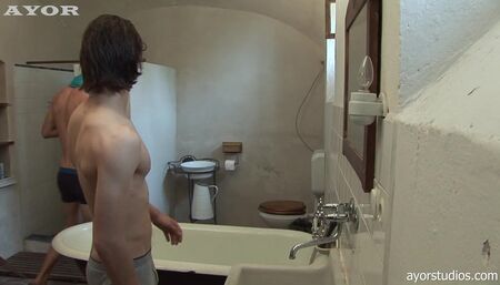 Unknown boy in the bathroom