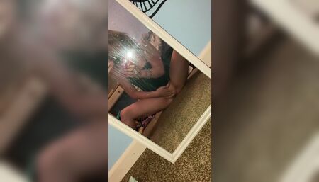 Horny lil slut rubs her pussy