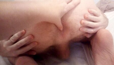 Jen is fingering Johns' asshole upclose