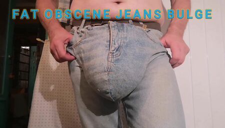 Fat obscene jeansbulging