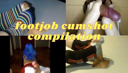 Footjob cumshot compilation