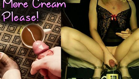 Jessica Bloom likes extra creamy tea - Trans self cumswallow